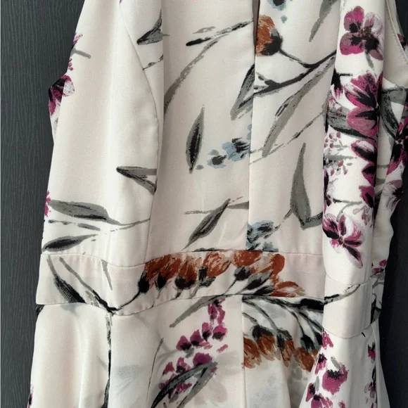 le chateau Cream Floral High-Low Skirt with Pink & Green Accents - Picture 4 of 5